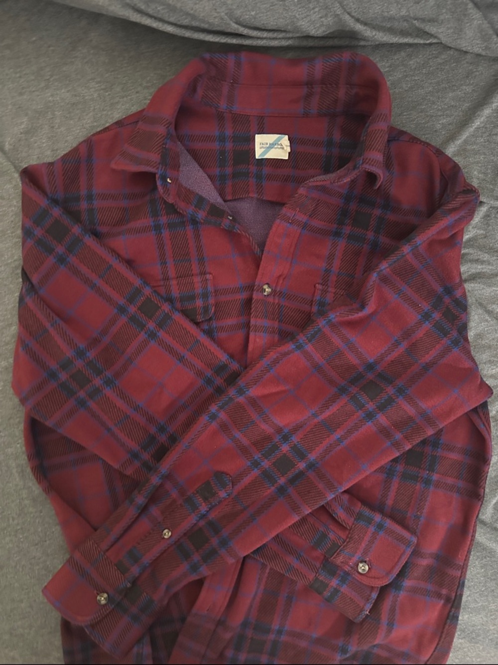 Fair Harbor Men's Red Plaid Button-Down Shirt